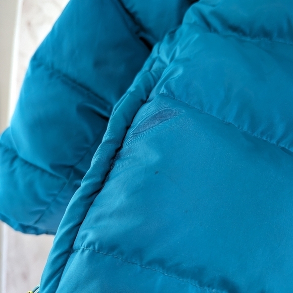 REI Down Coat Womens Large Teal Purple Goose Puffer Jacket Vtg 80s 90s USA 10 - Picture 14 of 16